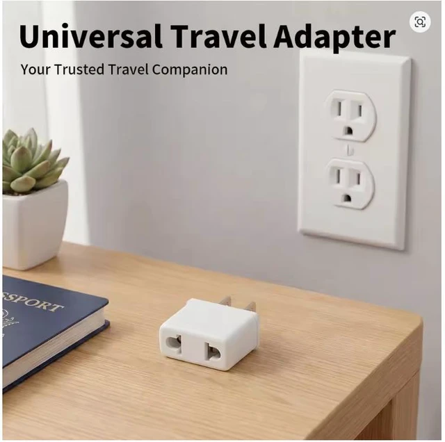 Alt view image 6 of 7 - (5 Pack) EU to US Plug Adapter European to US Travel Adapter Power Converter, Euro US Plug Adapter Electrical Adapter, Wall Plug Converter, 4.0mm Hole , White Style 4