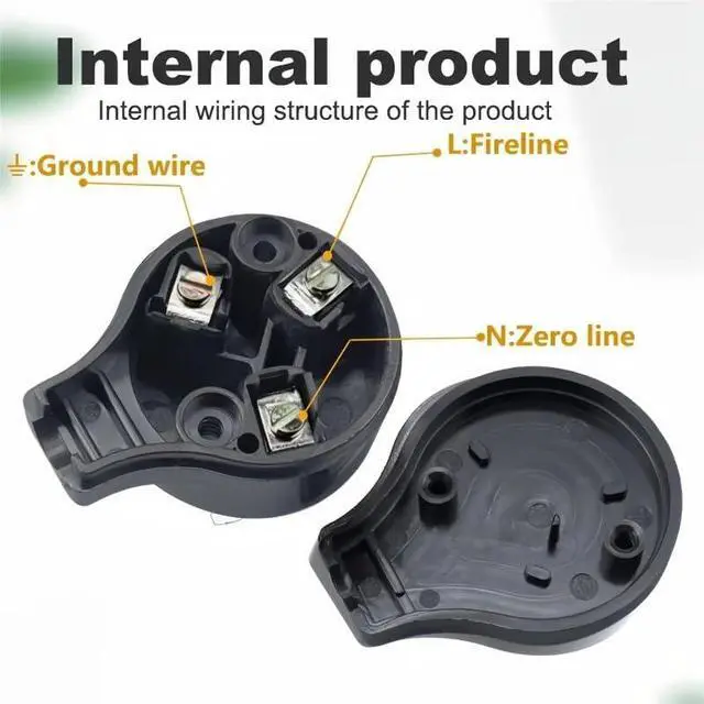 Alt view image 2 of 7 - (2 Pack) Flat Top AU Plug, DIY Rewireable Power Plug 3 Pins Australian/New Zealand AS3112 Plug 10A 250V AC Power Adapter Detachable, Side Entry Power Plug,Plug top,Black