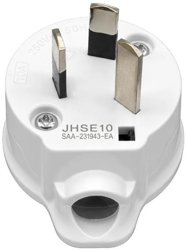 Alt view image 4 of 7 - (2 Pack) Flat Top AU Plug with SAA Certification,DIY Rewireable 3 Pins Australia Plug 10A 250V Electrical Wire Connect AC Power Adapter Detachable ,White