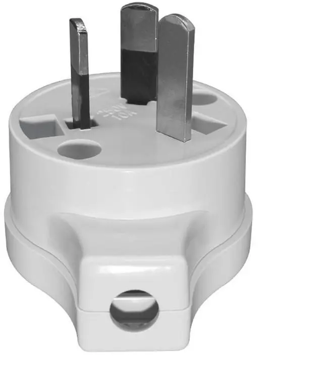 Alt view image 3 of 7 - (2 Pack) Flat Top AU Plug, DIY Rewireable Power Plug 3 Pins Australian/New Zealand AS3112 Plug 10A 250V AC Power Adapter Detachable, Side Entry Power Plug,Plug top, White