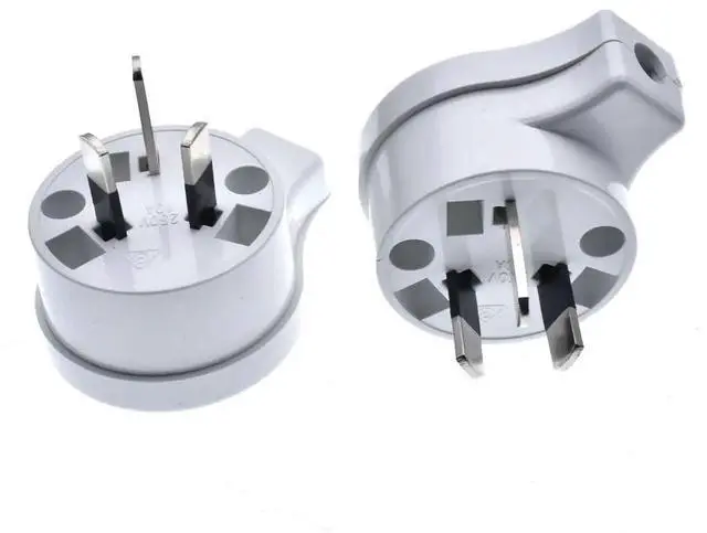 Alt view image 4 of 7 - (2 Pack) Flat Top AU Plug, DIY Rewireable Power Plug 3 Pins Australian/New Zealand AS3112 Plug 10A 250V AC Power Adapter Detachable, Side Entry Power Plug,Plug top, White