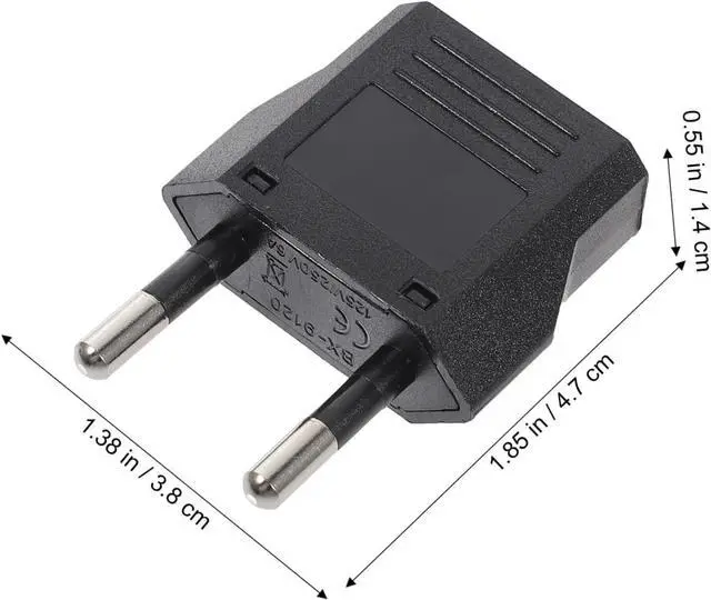 Alt view image 3 of 7 - 5 Pack 2-Prong US To EU Travel Plug Adapter Power Converter ,Euro US Plug Adapter,US EU Plug Adapter Electrical Adapter,EU4.0mm Power Adapter Black Style B 4.0mm