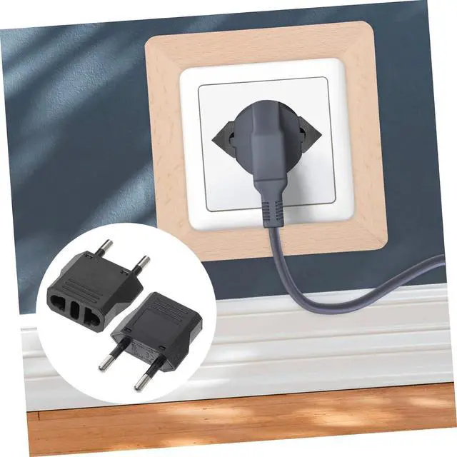 Alt view image 6 of 7 - 5 Pack 2-Prong US To EU Travel Plug Adapter Power Converter ,Euro US Plug Adapter,US EU Plug Adapter Electrical Adapter,EU4.0mm Power Adapter Black Style B 4.0mm