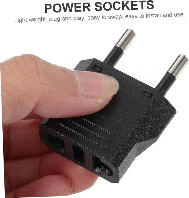 Alt view image 7 of 7 - 5 Pack 2-Prong US To EU Travel Plug Adapter Power Converter ,Euro US Plug Adapter,US EU Plug Adapter Electrical Adapter,EU4.0mm Power Adapter Black Style B 4.0mm