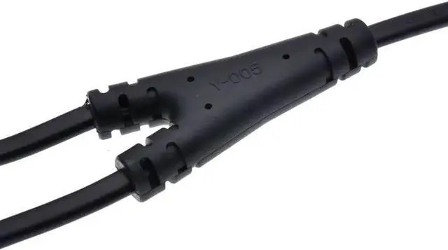 Alt view image 6 of 7 - Euro EU4.0 Male to Dual Female Y Splitter 2 Prong, EU CEE7/16 1-to 2 Y Split Extension Cord, European 2 Prong Extender Splitter Cable, 18AWG ,44cm/1.44ft