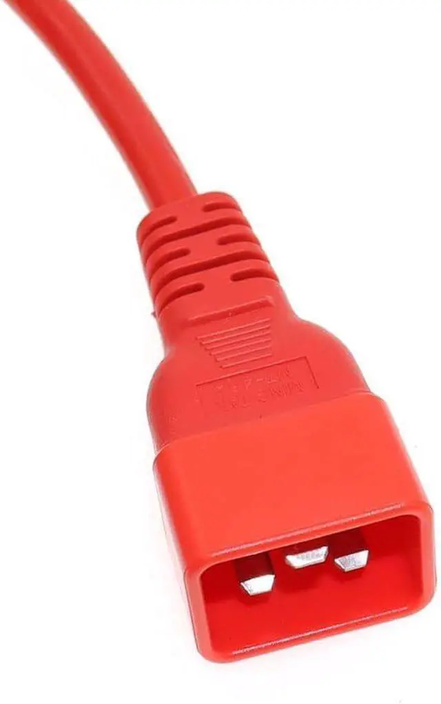 Alt view image 4 of 7 - IEC C20 to C13 Heavy Duty Power Cord Plug, Red Color-Coded Connectors IEC 60320 C20 Male to C13 Female Computer Powe Cord Replacement,14AWG,3ft/1m, Red