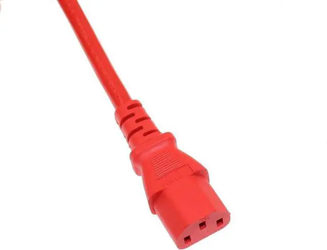 Alt view image 5 of 7 - IEC C20 to C13 Heavy Duty Power Cord Plug, Red Color-Coded Connectors IEC 60320 C20 Male to C13 Female Computer Powe Cord Replacement,14AWG,3ft/1m, Red