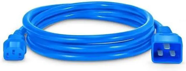 Alt view image 4 of 7 - IEC C20 to C13 Heavy Duty Power Cord Plug, Blue Color-Coded Connectors IEC 60320 C20 Male to C13 Female Computer Powe Cord Replacement,14AWG,3ft/1m,Blue