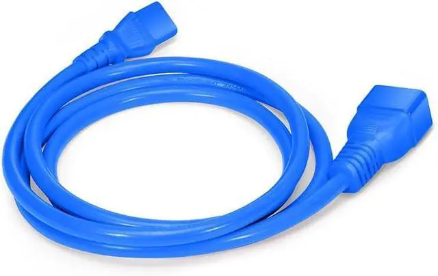 Alt view image 5 of 7 - IEC C20 to C13 Heavy Duty Power Cord Plug, Blue Color-Coded Connectors IEC 60320 C20 Male to C13 Female Computer Powe Cord Replacement,14AWG,3ft/1m,Blue