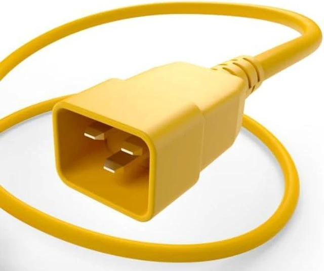 Alt view image 5 of 7 - IEC C20 to C13 Heavy Duty Power Cord Plug, Yellow Color-Coded Connectors IEC 60320 C20 Male to C13 Female Computer Powe Cord Replacement,14AWG,3ft/1m,Yellow