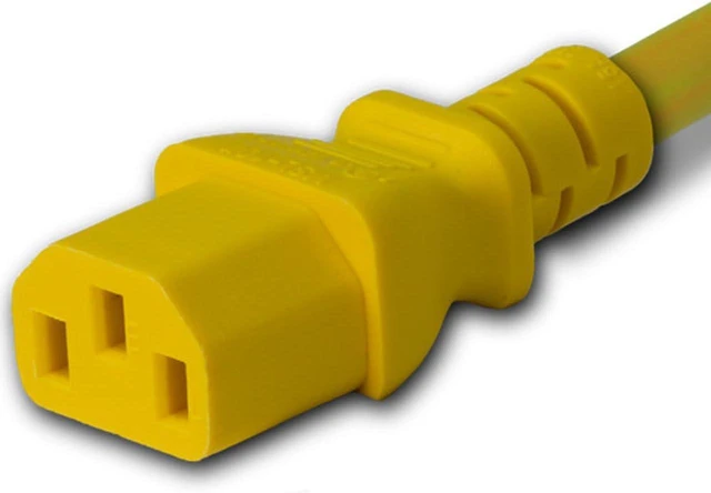 Alt view image 6 of 7 - IEC C20 to C13 Heavy Duty Power Cord Plug, Yellow Color-Coded Connectors IEC 60320 C20 Male to C13 Female Computer Powe Cord Replacement,14AWG,3ft/1m,Yellow