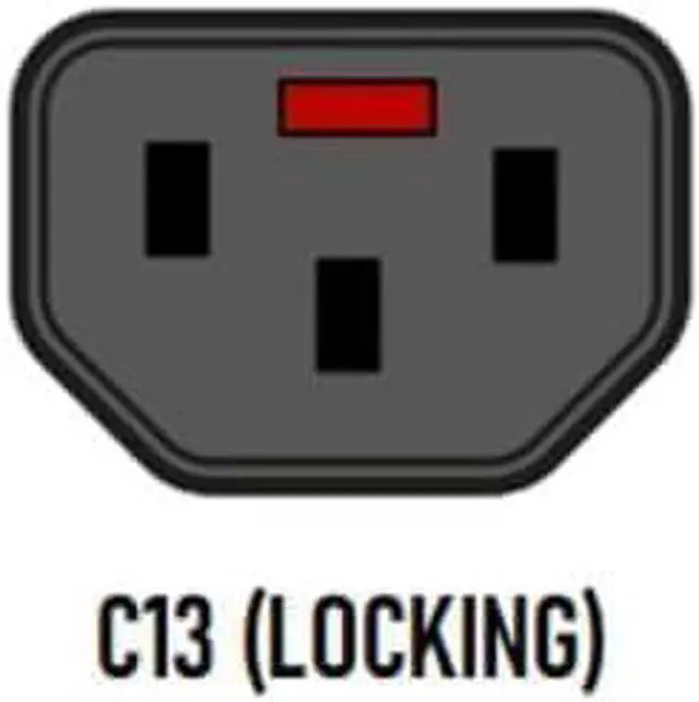 Alt view image 4 of 7 - IEC C20 to Locking C13 Heavy Duty Power Cord Plug, Black Color-Coded Connectors IEC 60320 C20 Male to C13 With Lock Female Computer Powe Cord Replacement,16AWG,3ft/1m, Black with Locking C13