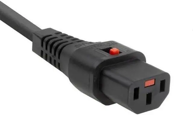 Alt view image 3 of 7 - IEC C20 to Locking C13 Heavy Duty Power Cord Plug, Black Color-Coded Connectors IEC 60320 C20 Male to C13 With Lock Female Computer Powe Cord Replacement,16AWG,3ft/1m, Black with Locking C13