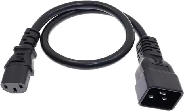 Alt view image 3 of 7 - IEC C20 to C13 Heavy Duty Power Cord Plug, Black Color-Coded Connectors IEC 60320 C20 Male to C13 Female Computer Powe Cord Replacement,14AWG,6ft/1.8m, Black