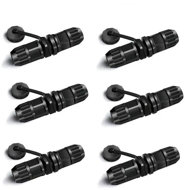 Main image of Waterproof RJ45 Coupler, cat 6 splice outdoor ethernet Connector, Female to Female , Panel Mount, IP68 Ethernet LAN Cable Coupler Adapter Weatherproof Connection for CAT 5, CAT 5E, Cat7,6-Pack