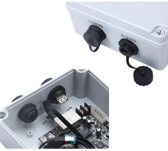 Alt view image 5 of 6 - Waterproof RJ45 Coupler, cat 6 splice outdoor ethernet Connector, Female to Female , Panel Mount, IP68 Ethernet LAN Cable Coupler Adapter Weatherproof Connection for CAT 5, CAT 5E, Cat7,6-Pack