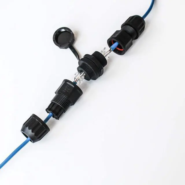 Alt view image 6 of 6 - Waterproof RJ45 Coupler, cat 6 splice outdoor ethernet Connector, Female to Female , Panel Mount, IP68 Ethernet LAN Cable Coupler Adapter Weatherproof Connection for CAT 5, CAT 5E, Cat7,6-Pack