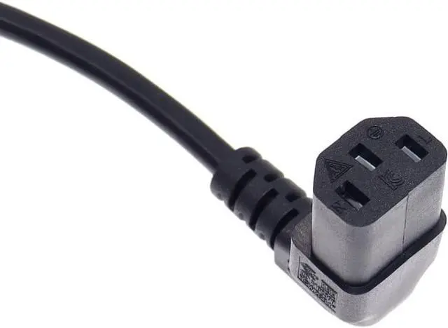 Alt view image 2 of 7 - 90-Degree Up Angle IEC C13 to C14 with Mounting Holes Computer Power Cord Plug, IEC320 C14 with Scerw Hole to C13 Up Angled AC Power Cable,18AWG,1ft/0.3m