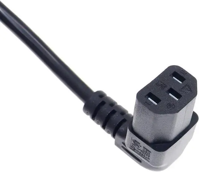 Alt view image 2 of 7 - 90-Degree Down Angle IEC C13 to C14 with Mounting Holes Computer Power Cord Plug, IEC320 C14 with Scerw Hole to C13 Down Angled AC Power Cable,18AWG,1ft/0.3m Down Angle