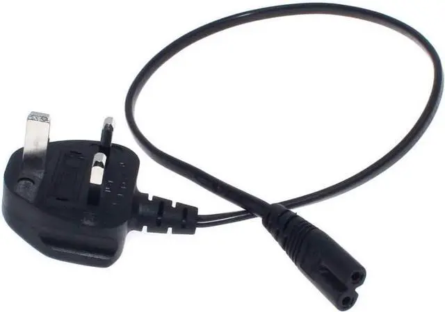 Alt view image 3 of 7 - UK to C7 Short Power Cord 1 Foot,UK Plug BS1363 to 2-Prong Figure-8 Power Cable Replacement,Non-Polarized C7 to UK Power Cord Plug with 3A Fuse,18AWG, 1ft/0.3m