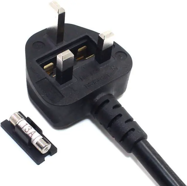 Alt view image 4 of 7 - UK to C7 Short Power Cord 1 Foot,UK Plug BS1363 to 2-Prong Figure-8 Power Cable Replacement,Non-Polarized C7 to UK Power Cord Plug with 3A Fuse,18AWG, 1ft/0.3m