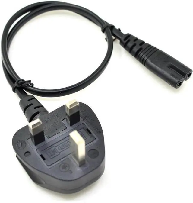 Alt view image 6 of 7 - UK to C7 Short Power Cord 1 Foot,UK Plug BS1363 to 2-Prong Figure-8 Power Cable Replacement,Non-Polarized C7 to UK Power Cord Plug with 3A Fuse,18AWG, 1ft/0.3m