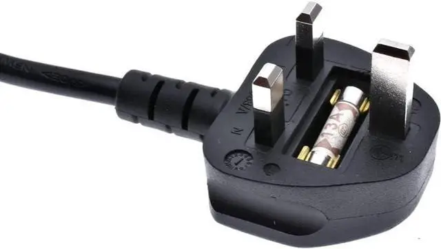 Alt view image 3 of 7 - UK to C7 Elbow Plug Power Cord PC,UK Plug BS1363 to 90 Degree Up/Down Angle IEC C7 Figure-8 Power Cord Plug,Non-Polarized Figure 8 to UK Power Cable with 3A Fuse, 18AWG,6.6ft/2m