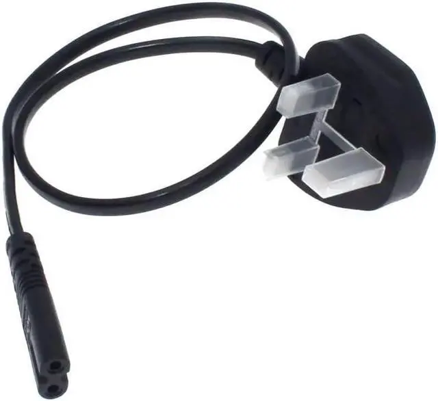 Alt view image 2 of 7 - UK to C7 Short Power Cord Plug,UK Plug BS1363 to 2-Prong Figure-8 Power Cable Replacement,Non-Polarized C7 to UK Power Cord with 3A Fuse ,18AWG,1.6ft/0.5m