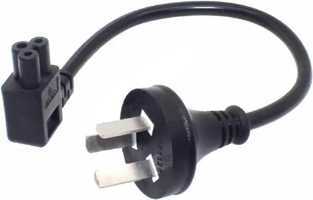 Alt view image 2 of 6 - AU to C5 Elbow Plug Short Power Cord 1 Foot,3-Prong Australia/New Zealand Plug to 90-Degree Angle IEC C5 PC Power Cord Replacement,SAA AS/NZS 3112 AU Computer Power Cable.18AWG, 1ft