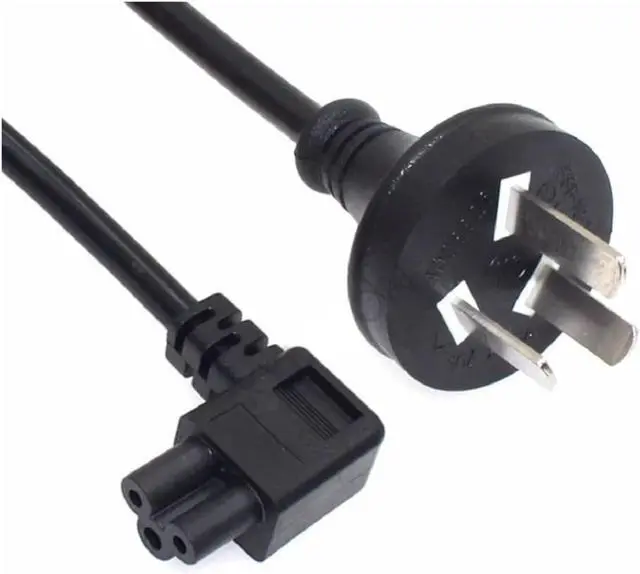 Alt view image 3 of 6 - AU to C5 Elbow Plug Short Power Cord 1 Foot,3-Prong Australia/New Zealand Plug to 90-Degree Angle IEC C5 PC Power Cord Replacement,SAA AS/NZS 3112 AU Computer Power Cable.18AWG, 1ft