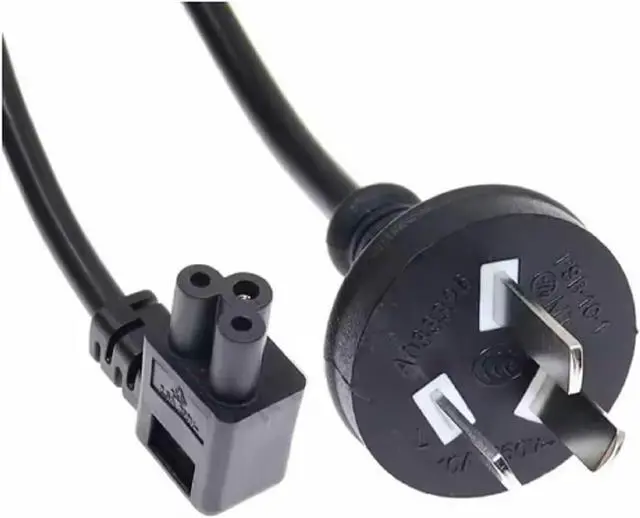Main image of AU to C5 Elbow Plug Short Power Cord 1 Foot,3-Prong Australia/New Zealand Plug to Right Angle IEC C5 PC Power Cord Plug,SAA AS/NZS 3112 Standard Computer Power Cable,18AWG (AU to Right C5, 1ft)