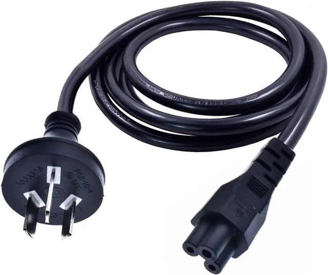 Main image of AU to C5 Power Cord, 3-Prong Australia/New Zealand/China Plug to IEC C5 Computer Power Cable Replacement, SAA AS/NZS 3112, 18AWG, 3ft/100cm