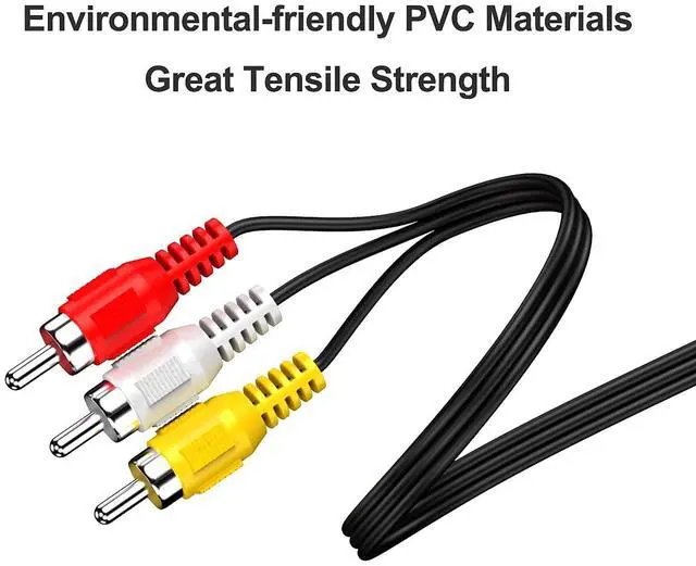 Alt view image 3 of 4 - 3.5mm to RCA AV Cable 5ft for Camcorder TV MP3 Speakers | 3.5mm TRRS to 3 RCA cable, Audio + video output, 5ft length, For camcorder/TV/MP3/tablet/speaker, Flexible PVC material