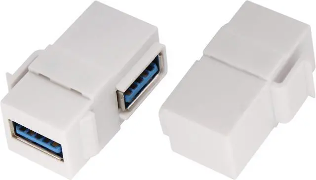 Main image of (2 Pack) 90 Degree Right Angled Super Speed USB 3.0 Female to Female F/F Modular Insert Jack Coupler for Wall Plate,USB 3.0 Keystone Jack Female Coupler Insert Snap-in Connector Socket Adapter Port