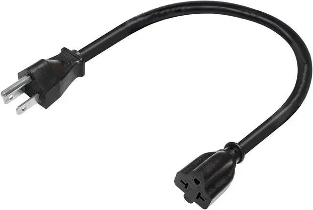 Alt view image 2 of 7 - 12AWG Heavy Duty Power Extension Cord,4-in-1 NEMA 5-15P to 5-15R/5-20R/6-20R/6-15R Short Power Cord PC,US Standard 3 Prong Cord Extender,12 Gauge Extension Cable ,UL Listed,2ft/0.6m