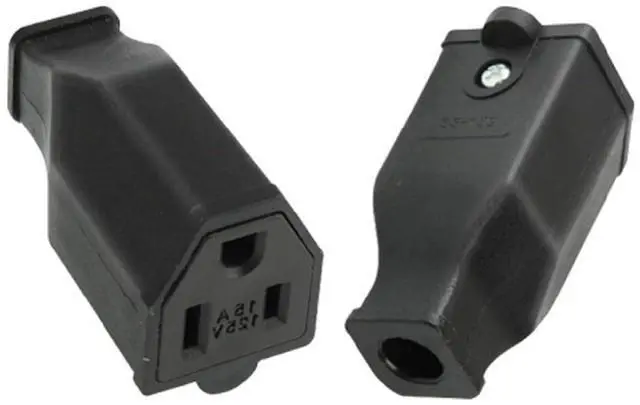 Main image of 2-Pack US Standard 3 Prong Female socket Nema 5-15R DIY Power Converter Travel Plug Adapter,US Female connector, NEMA 5-15R Receptacle US DIY Grounding Rewireable Power Plug