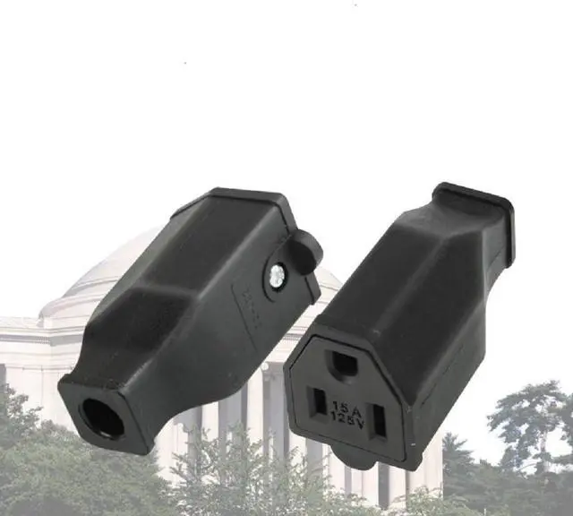 Alt view image 2 of 7 - 2-Pack US Standard 3 Prong Female socket Nema 5-15R DIY Power Converter Travel Plug Adapter,US Female connector, NEMA 5-15R Receptacle US DIY Grounding Rewireable Power Plug