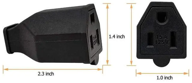 Alt view image 5 of 7 - 2-Pack US Standard 3 Prong Female socket Nema 5-15R DIY Power Converter Travel Plug Adapter,US Female connector, NEMA 5-15R Receptacle US DIY Grounding Rewireable Power Plug