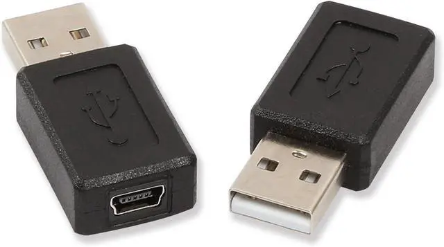 Main image of 2 Pack USB A Male to Mini USB Female Converter Connecter Adapter,USB 2.0 A Male to Mini USB Female Converter Adapter Adaptor