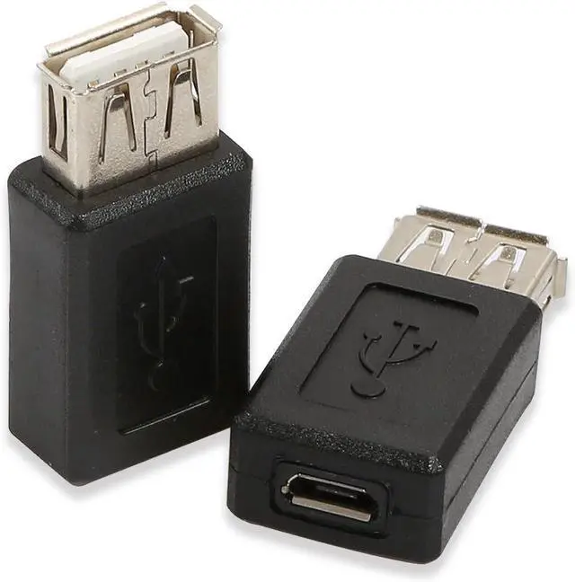 Alt view image 3 of 6 - 2 Pack USB 2.0 A Female to USB Micro Female Adapter Converter,USB A Female to Micro-USB Female Adapter