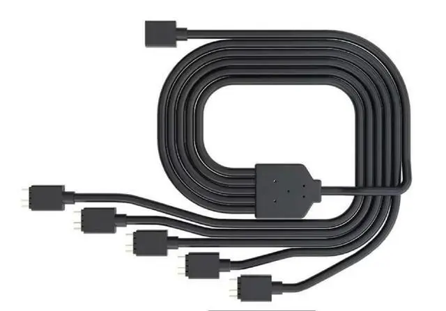 Alt view image 2 of 7 - 1-to-5 ARGB Splitter Cable / 5V - Support 3-pin Addressable RGB - LED Sync Cable for MasterFan/MasterLiquid ARGB Series Support(ARGB 1-to-5 Splitter)