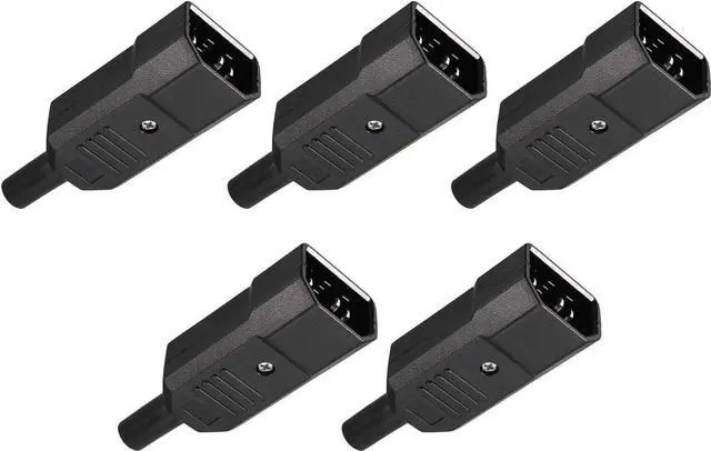Main image of (5 Pack) IEC C14 Male Connector Electrical Adapter, DIY IEC320 C14 Rewireable Power Plug 3 Prong Adapter Power Converters 10A/250V