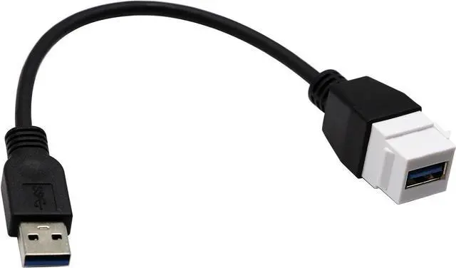 Main image of USB 3.0 A Male to Female Panel Mount Insert Adapter for Wall Socket Face Plate ,USB 3.0 A to USB 3.0 A Female to Male Connector Extension Cable For Wall Plate Outlet Panel ,8inch/20cm