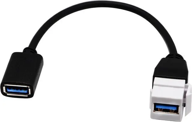 Main image of USB 3.0 A Female to Female Panel Mount Insert Adapter for Wall Socket Face Plate ,USB 3.0 A to USB 3.0 A Female to Female Connector Extension Cable For Wall Plate Outlet Panel ,8inch/20cm