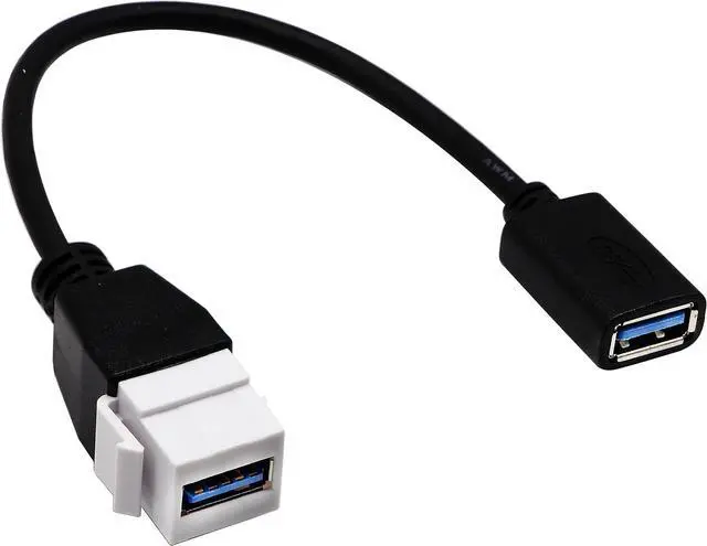 Alt view image 2 of 7 - USB 3.0 A Female to Female Panel Mount Insert Adapter for Wall Socket Face Plate ,USB 3.0 A to USB 3.0 A Female to Female Connector Extension Cable For Wall Plate Outlet Panel ,8inch/20cm