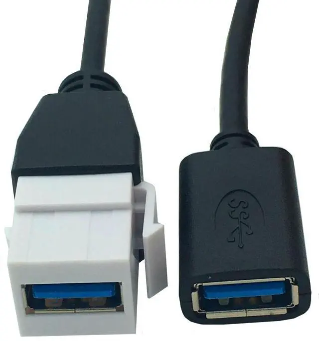 Alt view image 3 of 7 - USB 3.0 A Female to Female Panel Mount Insert Adapter for Wall Socket Face Plate ,USB 3.0 A to USB 3.0 A Female to Female Connector Extension Cable For Wall Plate Outlet Panel ,8inch/20cm