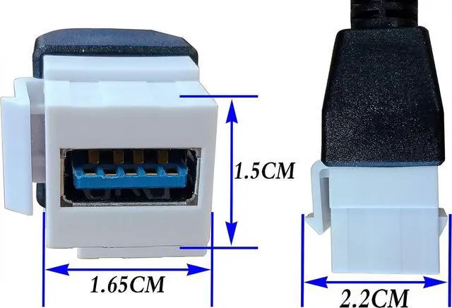 Alt view image 4 of 7 - USB 3.0 A Female to Female Panel Mount Insert Adapter for Wall Socket Face Plate ,USB 3.0 A to USB 3.0 A Female to Female Connector Extension Cable For Wall Plate Outlet Panel ,8inch/20cm