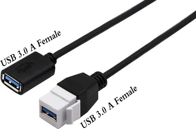Alt view image 5 of 7 - USB 3.0 A Female to Female Panel Mount Insert Adapter for Wall Socket Face Plate ,USB 3.0 A to USB 3.0 A Female to Female Connector Extension Cable For Wall Plate Outlet Panel ,8inch/20cm