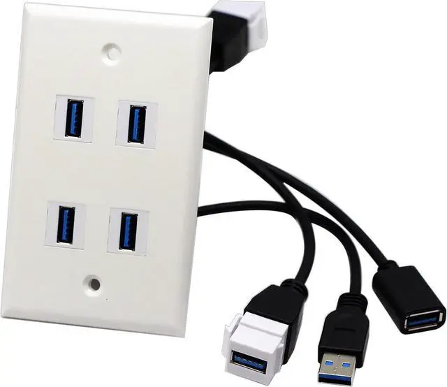 Alt view image 7 of 7 - USB 3.0 A Female to Female Panel Mount Insert Adapter for Wall Socket Face Plate ,USB 3.0 A to USB 3.0 A Female to Female Connector Extension Cable For Wall Plate Outlet Panel ,8inch/20cm