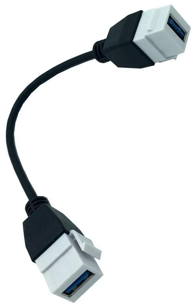 Alt view image 2 of 7 - Panel Mount USB 3.0 A Female to Female Insert Adapter for Wall Socket Face Plate ,USB 3.0 A to USB 3.0 A Female to Female Connector Extension Cable For Wall Plate Outlet Panel ,8inch/20cm